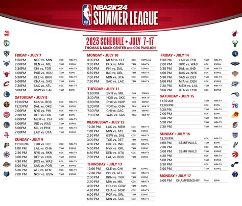 nba las vegas schedule.